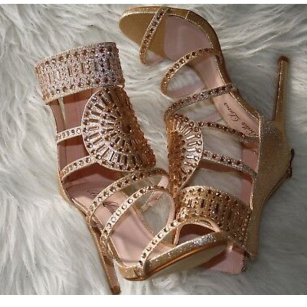 Sexy gold and nude color heels